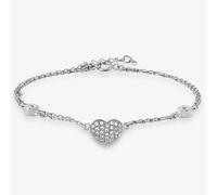 Rosa Lea Women's Heart Double Chain Bracelet BJ-BR212C in Silver | Size: 18 inches Rosa Lea Silver 18 inches