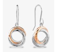 Rosa Lea Women's Pave Intertwined Rings Dropper Earrings BJ-E3268CRG0.5 in Silver Rosa Lea Silver One Size