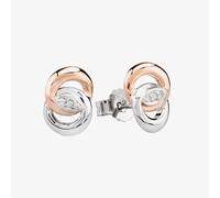 Rosa Lea Women's Pave Intertwined Rings Stud Earrings BJ-E2745CRG0.5M in Silver Rosa Lea Silver One Size