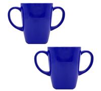 Rosa Lifestyle 2 Handled Blue Melamine Coffee Mug (2 Pack)