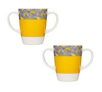 Rosa Lifestyle 2 Handled Yellow Coffee Mug (2 Pack)