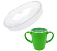 Rosa Lifestyle Mug Lids with Straw Hole (Pack of 2) - Secure & Easy Clean, Ideal for Straw Spill Free Sipping - Drinking Lid Aid for Elderly, Dementia, Tremors, Arthritis and Weak Grip