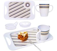 Rosa Lifestyle Sippy Cup for Adults, Cup lids & Coordinating Snack Tray Bundle for Elderly. 400ml/14oz Cup Capacity, Tray 33.8cmx20.6cm. Lightweight, Melamine, Perfect Snack Bundle (White)