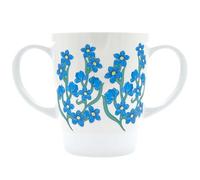 Rosa Lifestyle Two Handled Melamine Mug - Lightweight 126g, 400ml/14oz Capacity - Adult Drinking Mug, Drinking Cup, Sippy Cup for Adults (Light Blue Floral)