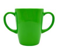 Rosa Lifestyle Two Handled Melamine Mug - Lightweight 126g, 400ml/14oz Capacity - Daily Living Mobility Aid for Elderly, Dementia, Tremors, Arthritis, & Weak Grip (Green)