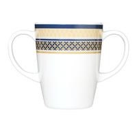 Rosa Lifestyle Two Handled Melamine Mug - Lightweight 126g, 400ml/14oz Capacity - Daily Living Mobility Aid for Elderly, Dementia, Tremors, Arthritis, & Weak Grip (White)