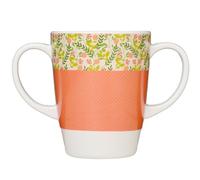 Rosa Lifestyle Two Handled Melamine Mug - Lightweight 126g, 400ml/14oz Capacity - Daily Living Mobility Aid for Elderly, Dementia, Tremors, Arthritis, & Weak Grip (Peach)