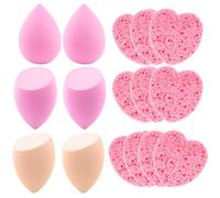 Rosa Make-Up Sponge Set, 16 Pieces Soft Blending Sponge, Foundation Beauty Blender, Beauty Sponge for Liquid Foundation Powder, Foundation Blending