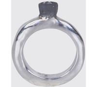 ROSA MARIA Chromed Silver Ring with Set Stones - Size: 54 - female
