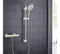 Rosa Round Exposed Thermostatic Shower Mixer Slider Rail Kit