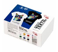 ROSA TALENT Set of 6 Acrylic Paints for Textile - 20ml/0.68oz Bottles, Vibrant Colors