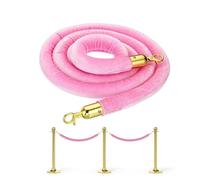 Rosa Velvet Crowd Control Rope with Carabiner Hook, 150cm/59in Queue Divider for Hotel, Theater, Event Stanchions - Elegant Gold Design, 1 Pack