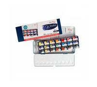 Rosa watercolors paint set, 21 full pans, extra fine, metal case unique color schemes' (Turquoise classic)