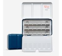 Rosa : Watercolour Paint : Empty Metal Case : 12 Full Pans : Indigo