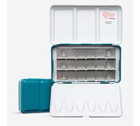 Rosa : Watercolour Paint : Empty Metal Case : 12 Full Pans : Turquoise