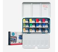 Rosa : Watercolour Paint : Full Pans : Classic Set of 12 : Turquoise Metal Case