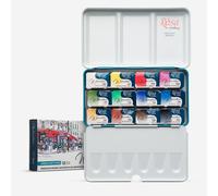 Rosa : Watercolour Paint : Full Pans : Urban Sketching Set of 12 : Turquoise Metal Case