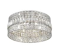 rosalin 6 light glitzy crystal flush light in chrome