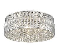 rosalin 7 light glitzy crystal flush light in chrome