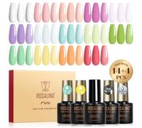 ROSALIND 18PCS Gel Nail Polish Set with Base Glossy and Matte Top Coat