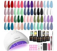 ROSALIND Gel Nail Kit, 20 Colors Gel Nail Polish set with lamp starter kit, Base and Matte Glossy Glitter Top Coat Nail Kits Full Set for Beginners