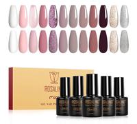 ROSALIND Gel Nail Polish 12 Colors White Pink Purple Gel Nail Polish Set