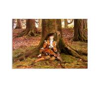 Rosalind In The Forest by John Everett Millais Poster The World Classic Art Reproductions Giclee Print on Canvas John Everett Millais Wall Art 30x20cm(12x8in) Frameless