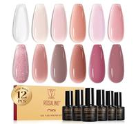 ROSALIND Nude Gel Polish 12 Colors Jelly Translucent Gel Nail Polish Set