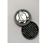Rosaria Praying Hands Pocket Token - Hanging Ornament - Pewter - Spiritual/Inspirational