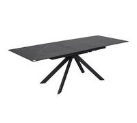 rosario ceramic marble extending dining table in matt black