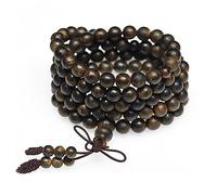 Rosary Beads，108 Vietnamese Agarwood Bracelet Multi-Loop Buddha Beads Prayer Sandalwood Bracelet for Meditation