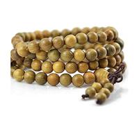 Rosary Beads，Argentine Green Sandalwood 108 Bracelet Buddha Beads Bracelet Mala Rosary Necklace for Meditation,6mm(8mm)