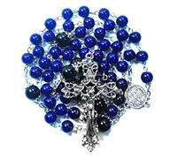 Rosary Beads Chaplet Green Blue Artificial Crystal Glass DHZ Rosery Cross Catholic gifts, Zinc, No Gemstone