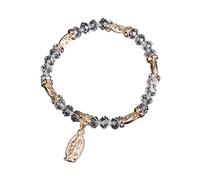 Rosary Beads - Clear Crystal Beads for Prayer & Meditation | Religious Jewelry for Catholics, Men and Women | Spiritual Accessory for Church, Daily