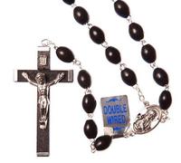 Rosary Beads. Extra Strong Wood Strong Black Wood Wooden Cross. Wood Crucifix.