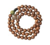 Rosary Beads,Gold Sandalwood Bracelet Agate Coconut Shell Multi Loop Bracelet Wrist Jewelry Mala Prayer Beads Wooden for Meditation,Hand circumference 14cm(Hand circumference 16cm)
