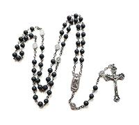 Rosary Beads Necklace with Stainless Steel Crucifix - Religious Jewelry for Catholic Christians, Perfect for Daily Wear, Prayer & Spiritual