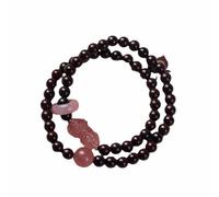 Rosary Beads，Sandalwood Double Loop Bracelet Strawberry Crystal Bracelet for Men and Women Wooden Sandalwood Buddha Beads present for Women Prayer(8MM)