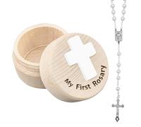 Rosary Catholic Gift, My First Rosary and Keepsake Box Holy First Communion White Rosary Gifts Catholic Baptism Gifts Christian Gifts Rosary Beads Catholic Gift for Men Women and Kids
