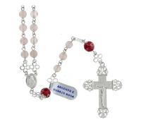 Rosary Holy Rita and Rose Petals Rose Quartz 6mm