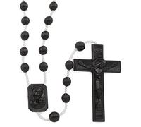 Rosary Mart Catholic Rosary Beads for Prayer - Black Plastic Rosarios Catolicos Necklace with Crucifix for Women, Men & Children, Religious Gifts for Baptism, Church Favors - Pack of 100