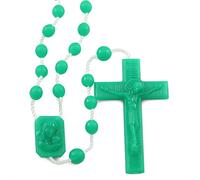 Rosary Mart Catholic Rosary Beads for Prayer - Green Plastic Rosarios Catolicos Necklace with Crucifix for Women, Men & Children, Religious Gifts for Baptism, Church Favors - Pack of 100