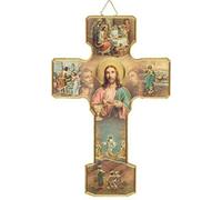 rosarybeads4u 5" Wood MYSTERIES OF THE LIGHT Crucifix Cross Wall Hanging