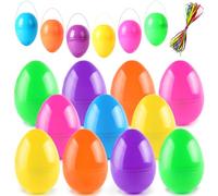 ROSAUI 3.5” Fillable Eggs 36Pcs Empty Plastic Eggs - Holiday Candy & Surprises Gift Box - Easter Basket Stuffers Fillers - Easter Egg Hunts Hanging Decor