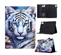 Rosbtib Case for Honor Pad X8a 11 Inch 2024 Model, Folio Tablet Protective Cover Stand Case with Card Holder & Wake/Sleep Function & Pen Holder for Honor Pad X8a, White Tiger