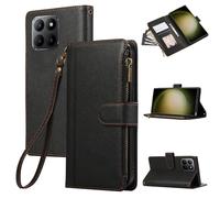 Rosbtib Case for Honor X6 4G/ X8 5G/ Honor 70 Lite 5G Leather Case Zip Magnetic Closure Wallet Case with 4 Card Slots Stand Function Retro Cover Honor 70 Lite 5G, Black
