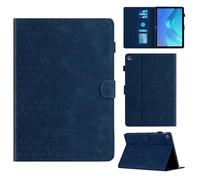 Rosbtib Case for Huawei MediaPad M5 10/10 (Pro) 2018 10.8" Model CMR-AL09/W09/AL19/W19 Case with Stand with Card Slot, Hexagonal Textured Pattern Faux Leather Case For Huawei MediaPad M5 10, Blue