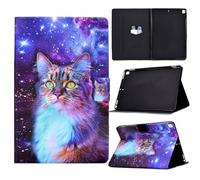 Rosbtib Case for iPad 9th/8th/7th Generation 10.2" 2021/2020/2019 Model, Folio Tablet Protective Cover Stand Case with Card Holder & Wake/Sleep Function & Pen Holder for iPad 10.2, Star cat
