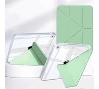 Rosbtib Case for iPad 9th/8th/7th Generation Case 10.2 Inch Model 2021/2020/2019 Shockproof Case with Pencil Holder and Multi-Angle Viewing Ultra Slim Cover with Clear Acrylic Back Shell - Green