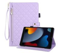 Rosbtib Case for iPad 9th/8th/7th Generation Model 2021/2020/2019 10.2 Inch, Wallet style PU leather tablet case with zip, Card Slot and Stand Function for iPad 10.2, Purple